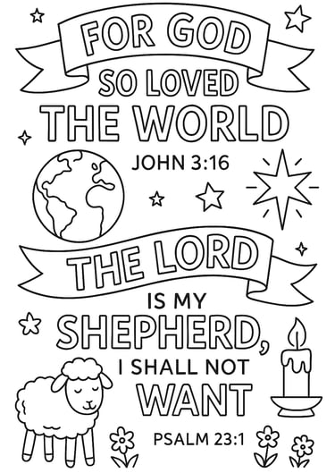 versesand copywork coloring page