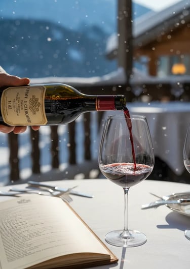 Premium wine service on the sunny mountain terrace of Le Cap Horn.
