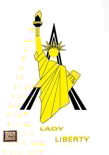 LADY LIBERTY richWOODart.com straight line art 