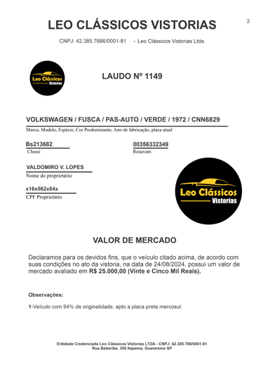 vistoria de carros antigos