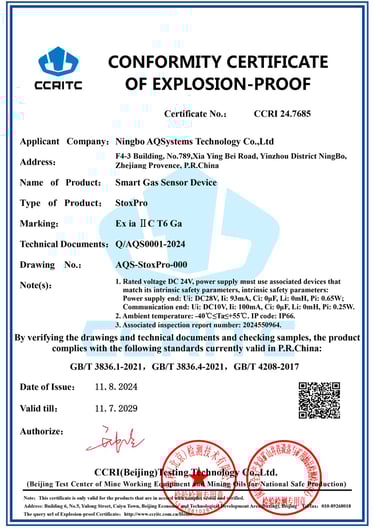 StoxPro Explosion-proof Certification