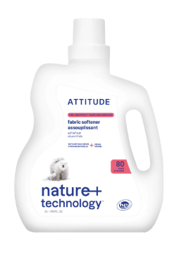 ATTITUDE unscented liquid fabric softener plant-based non-toxic fragrance-free HE compatible