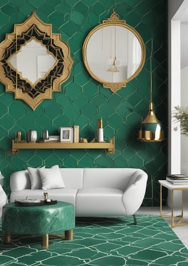 blue and white striped round textile