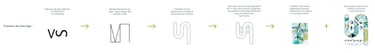 Etapes de conception du logo Verus, architecte d'intérieur