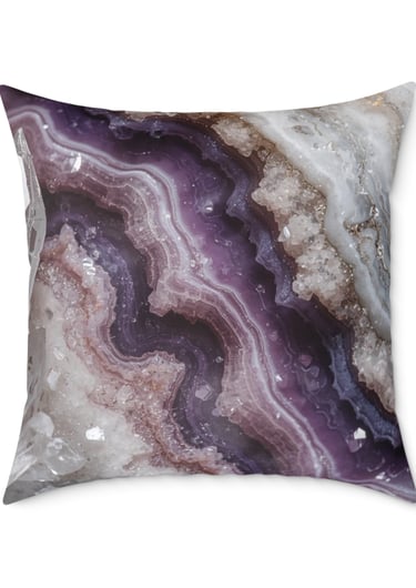 purple crystal agate cushion