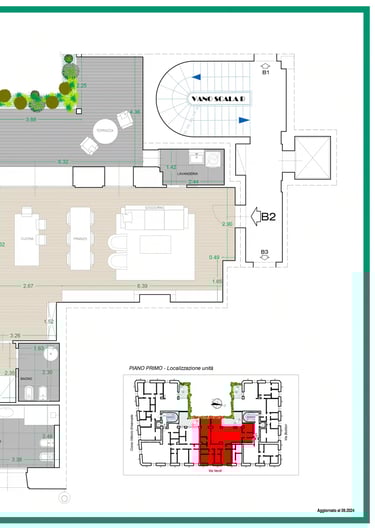 Planimetria del quadrilocale Appartamento B2 di Palazzo CorteVerdi a Cremona