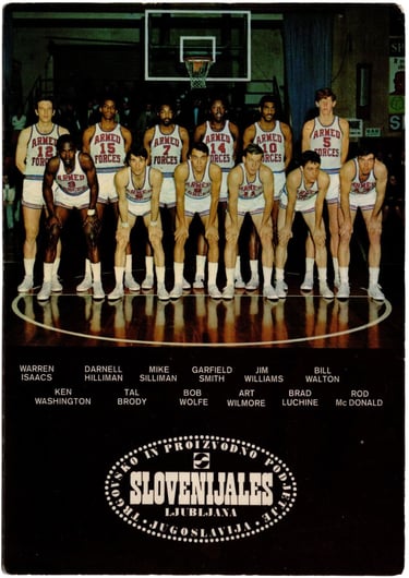 1970 Slovenijales World Championship Basketball Postcard with Bill Walton Yugoslavia