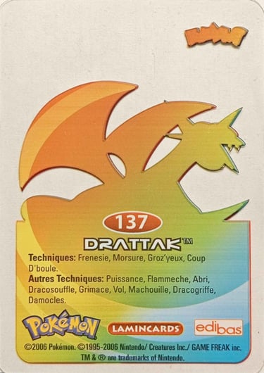 137 Drattak Lamincards Pokémon série 3 back