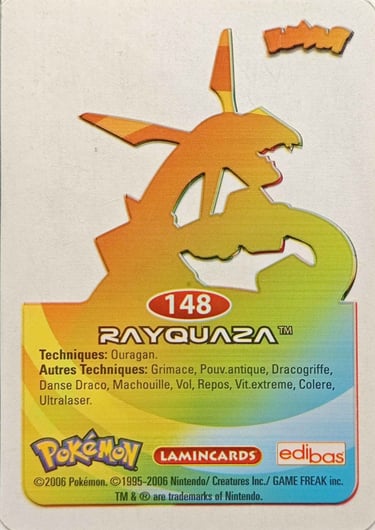 148 Rayquaza Lamincards génération 3 back