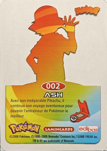  Sacha Lamincards Pokémon série 3 back