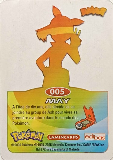 5 Flora Lamincards Pokémon série 3 back