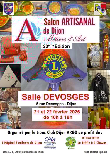 Affiche Lions Club Argo pour salon Métiers d'Art