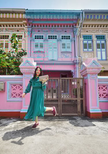 candy pink shophouse in Singapore | olio my shop