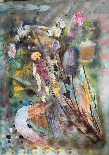 Beer & swans-  acrylic on canvas, — Nikki Kelly