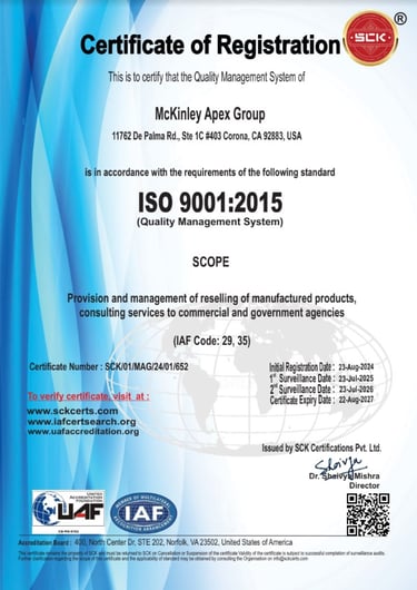 ISO 9001:2015 Certification