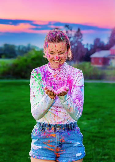 Senior rep team in Hershey PA. Paint powder senior pictures Lancaster PA by Hershey PA Senior Picture Photographer
