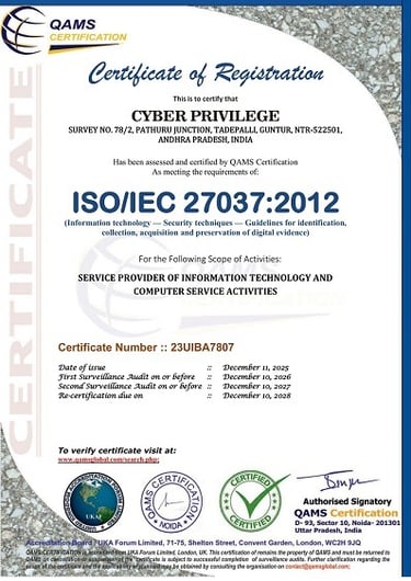 ISO IEC 27037 2012 Certified Cyber Privilege Compliance Certifications 8977308555