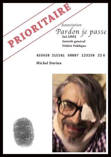 Carte de membre prioritaire de l'association "Pardon je passe" | David Noir