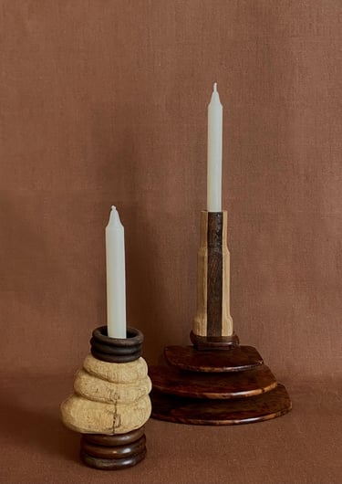 sculpture bois, bougeoir