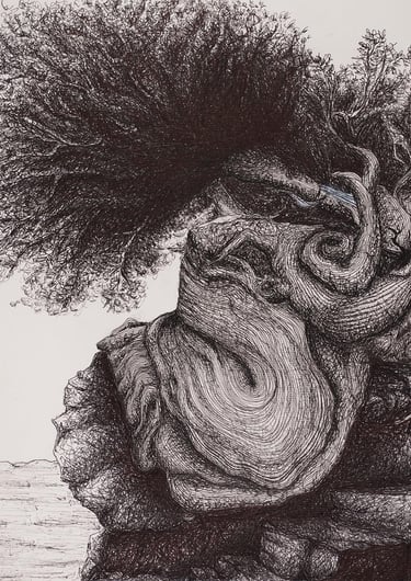 dessin arbre encre noire