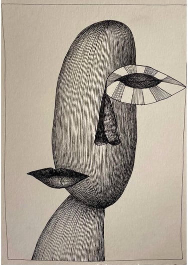 dessin abstrait encre noire