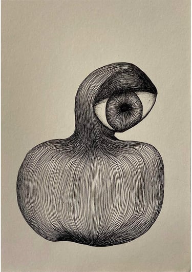 dessin abstrait encre noire