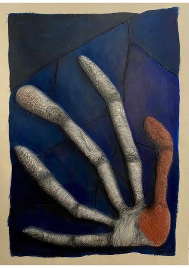 dessin abstrait acrylique et pastel