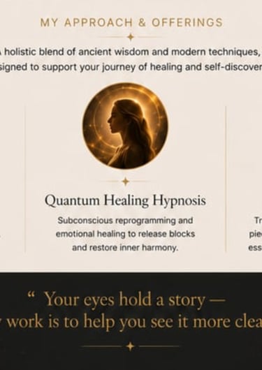 Holistic iridology, quantum healing hypnosis, and iris art services for self-discovery and wellness.