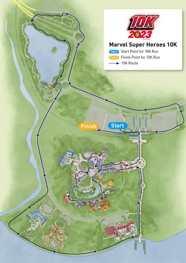 2023 Hong Kong Disneyland 10K Weekend Marvel Super Heroes 10K Course Map