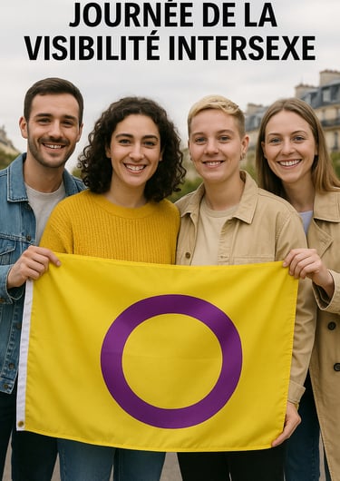 Photo de groupe pour la journée de la visibilité intersexe