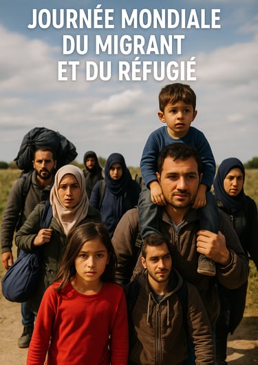 Migrants - Illustration pour la journée mondiale du migrant et du réfugié.