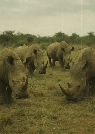 Un groupe de rhinocéros dans la nature pour la journée mondiale du rhinocéros
