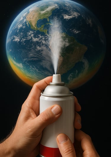 Aérosol - Illustration pour la journée internationale pour la protection de la couche d’ozone.