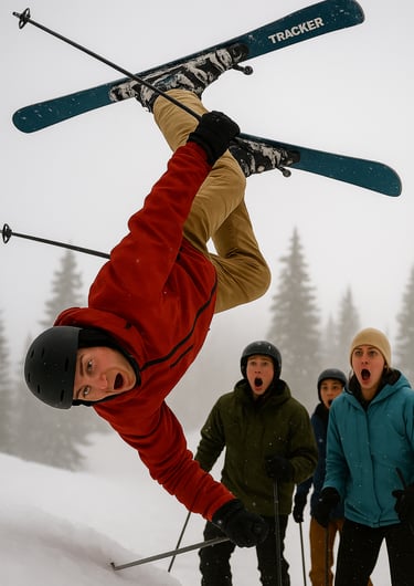 un homme fait un mauvais saut à ski pour la journée mondiale du blessé médullaire.