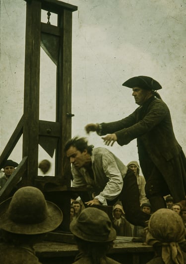 Peine de mort à la guillotine - Illustration pour la journée mondiale contre la peine de mort.