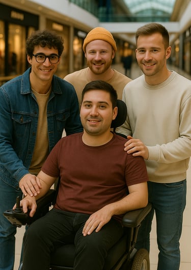 Amis, illustration photo, journée mondiale de la myopathie de Duchenne