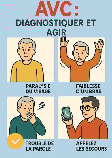 Illustration "Agir en cas d'AVC" - Journée mondiale des AVC