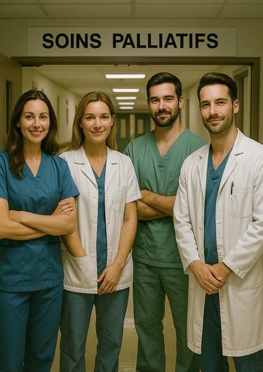 Photo d'équipe de l'unité des soins palliatifs pour la journée mondiale des soins palliatifs