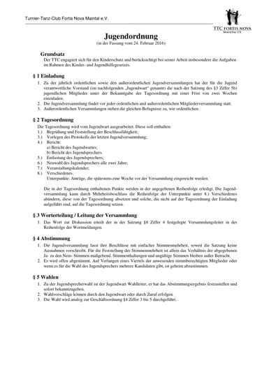 Jugendordnung Vorschau