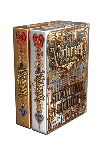 Modélisation 3D d'un paquet de cartes à jouer originales steampunk