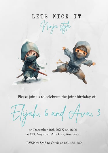 Joint Birthday Party Invitation Template