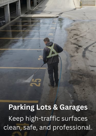 Parking lotsv and garage cleaning by TN Profesiional Services