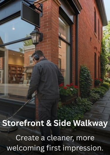 Storefront side walkway cleaning by TN Profesiional Services