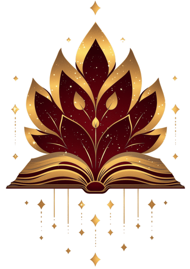 a book with a golden leaf on it