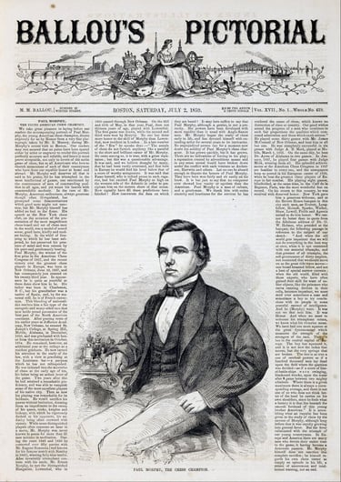 Paul Morphy em manchete de jornal