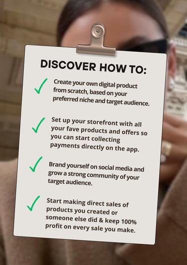 Burnout Business Course – learn how to create digital products, set up an online shop, build a community, and use direct sale