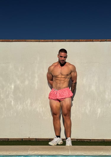 a man in swimsuit  with a muscular body