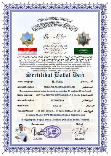 sertifikat badal haji