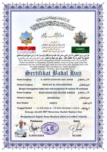 sertifikat badal haji