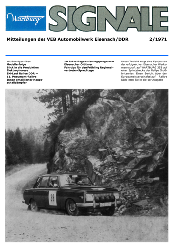 Titebild "Wartburg-Signale" 02 von 1971